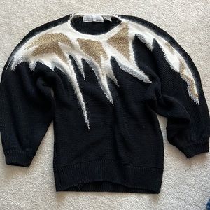 Bramble Lane Black Gold Sweater S